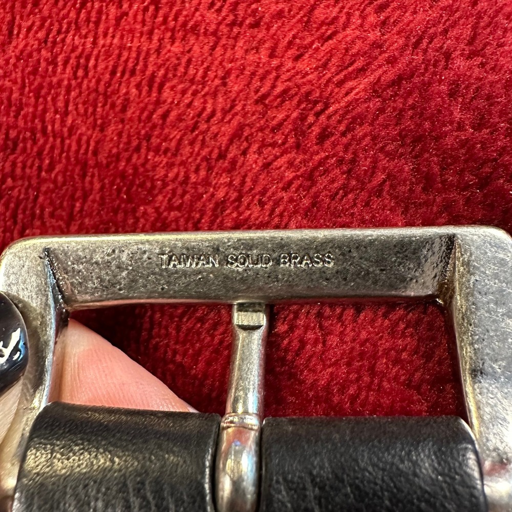 Armani Exchange Mens Black Leather Belt A|X Logo Solid Brass Buckle 30 - Picture 4 of 10